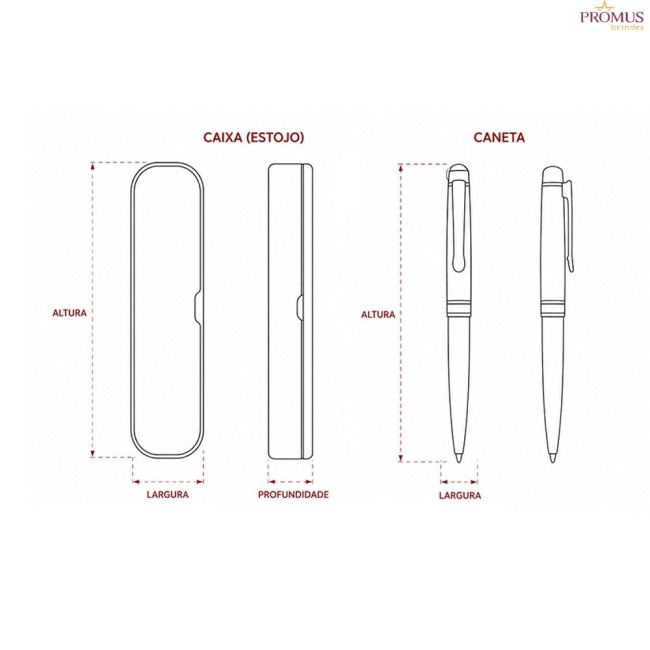 Conjunto Canetas Executivas 2 Peças Personalizadas - H3862