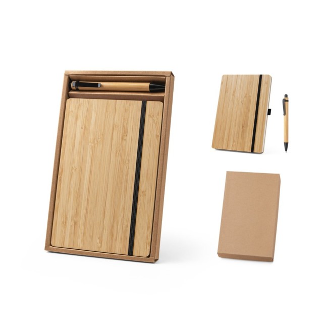 Conjunto de Caderno A5 em Bambu Personalizados H930624