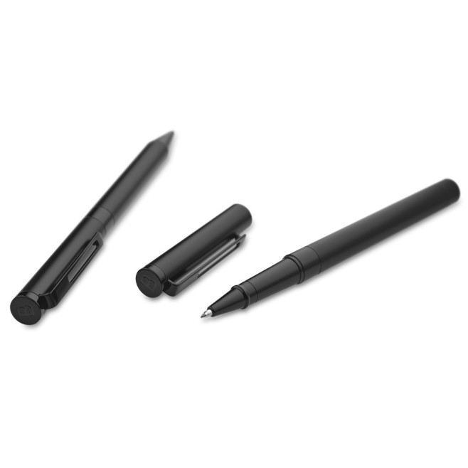 Conjunto de caneta esferografica e roller ball metalica personalizado H810205