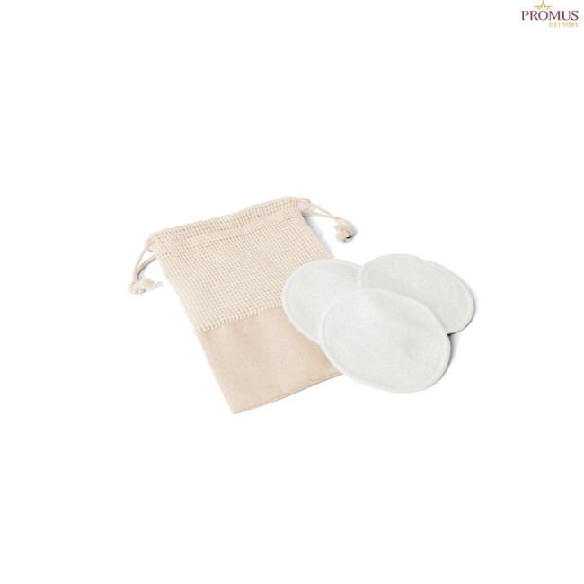 Conjunto de Discos de Limpeza Facial Reutilizáveis em Fibra de Bambu e Algodão Personalizado H950113