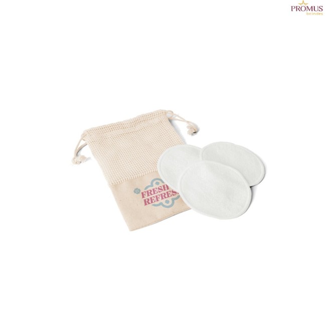 Conjunto de Discos de Limpeza Facial Reutilizáveis em Fibra de Bambu e Algodão Personalizado H950113