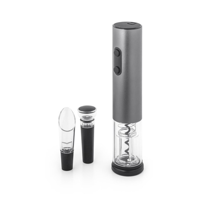 Conjunto de Saca-Rolhas Elétrico em Alumínio e Acessórios Personalizado - H940332