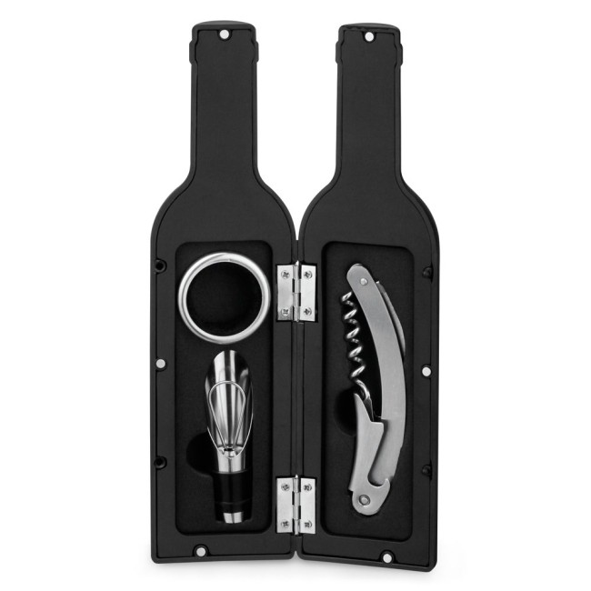 Conjunto para vinho com três componentes em metal H940197