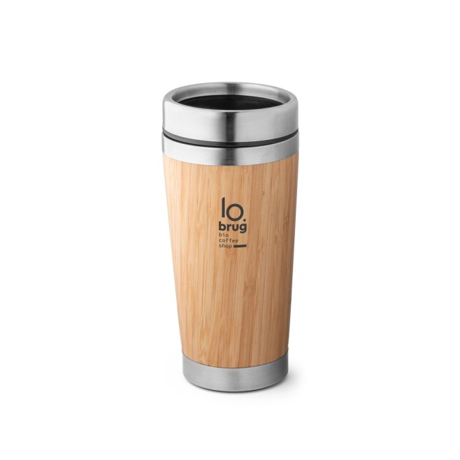 Copo de viagem em Bambu e Aço Inox personalizado H940241