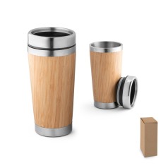 Copo de viagem em Bambu e Aço Inox personalizado H940241
