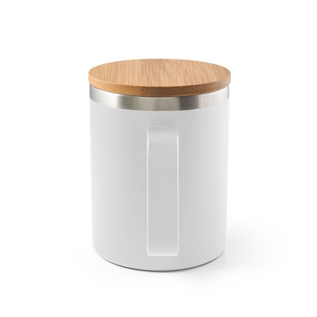 Copo em Aço Inox Tampa Em Bambu 420 ml Personalizados H940276