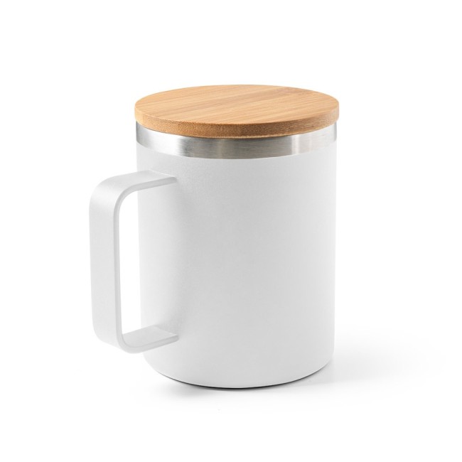 Copo em Aço Inox Tampa Em Bambu 420 ml Personalizados H940276