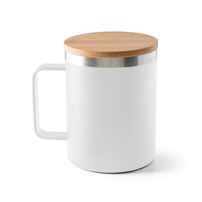 Copo em Aço Inox Tampa Em Bambu 420 ml Personalizados H940276