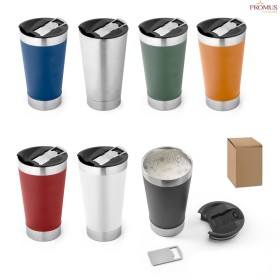 Copo Térmico de Viagem em Aço Inox 630 mL com Abridor na Tampa Personalizado H940266