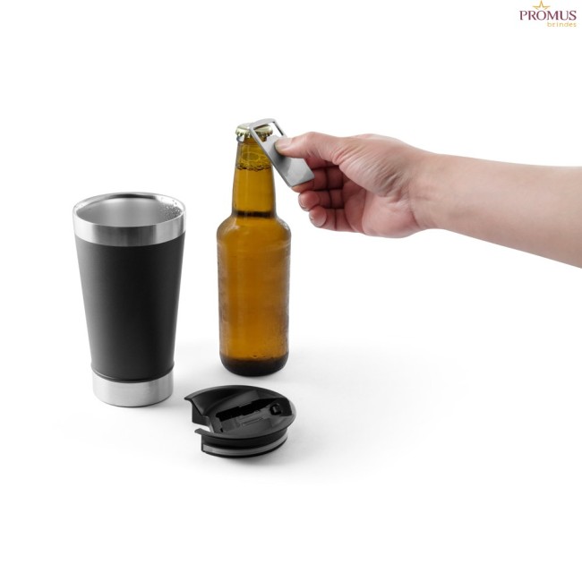 Copo Térmico de Viagem em Aço Inox 630 mL com Abridor na Tampa Personalizado H940266