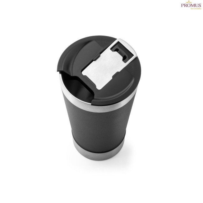 Copo Térmico de Viagem em Aço Inox 630 mL com Abridor na Tampa Personalizado H940266