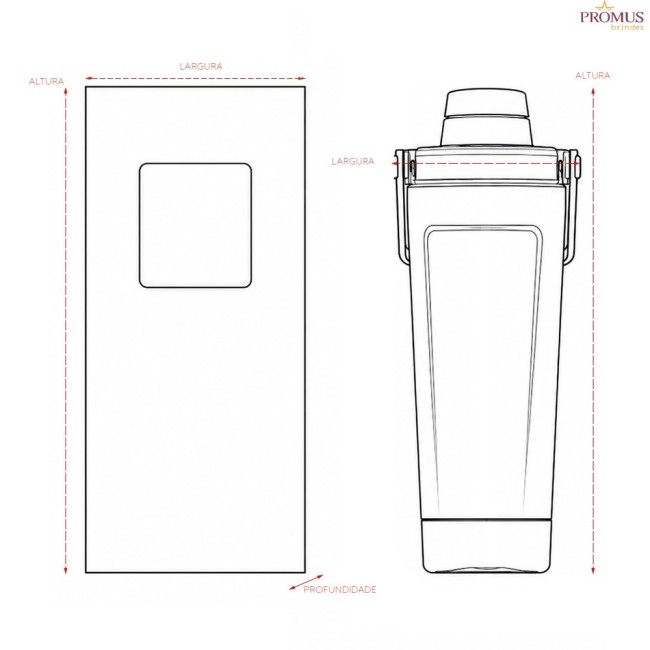 Coqueteleira Térmica 650ml Personalizada - H3948