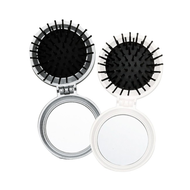 Escova de cabelo dobrável com espelhoH607