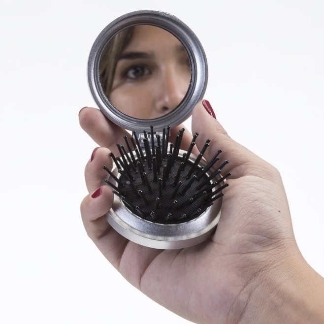 Escova de cabelo dobrável com espelho Personalizado para Brindes H607