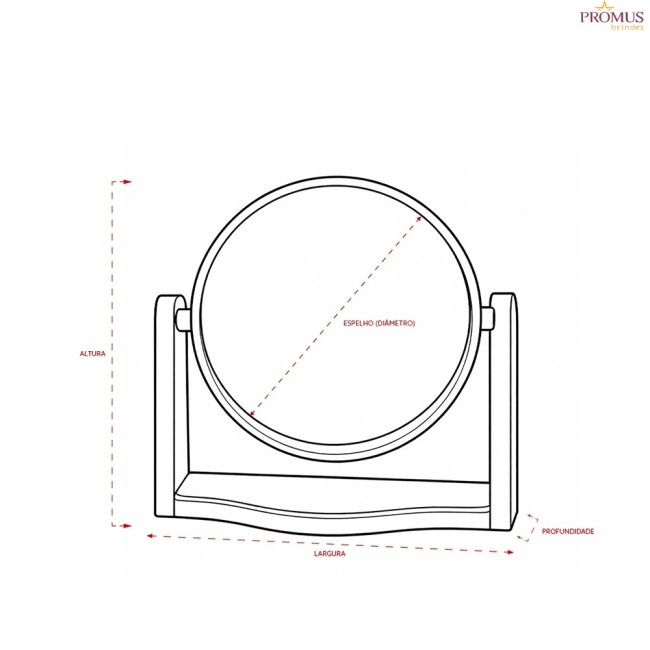 Espelho De Mesa Bambu Personalizado - H3564