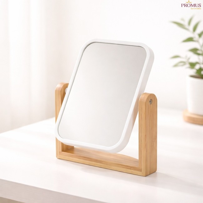 Espelho De Mesa retangular Bambu Personalizado - H3596
