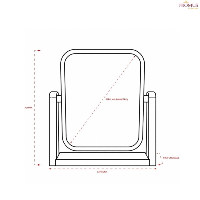 Espelho De Mesa retangular Bambu Personalizado - H3596