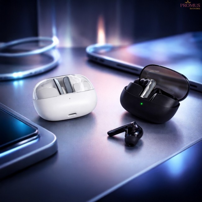 Fone de Ouvido Bluetooth com Case Carregador Personalizado - H3837