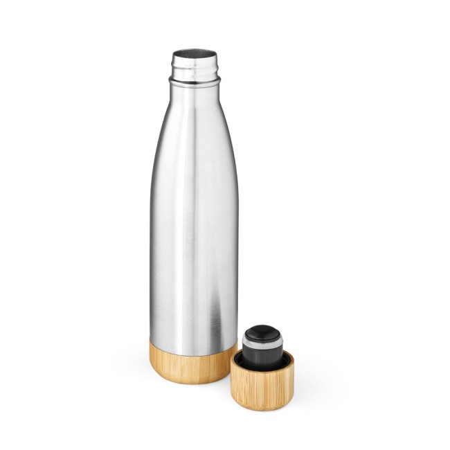 Garrafa em Aço Inox com Tampa em Bambu 800mL Personalizada H940337 