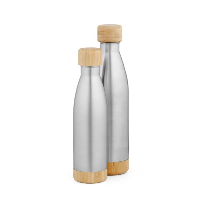 Garrafa em Aço Inox com Tampa em Bambu 800mL Personalizada H940337 