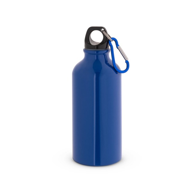 Garrafa esportiva em alumínio e acabamento brilhante com mosquetão 400ml H940297