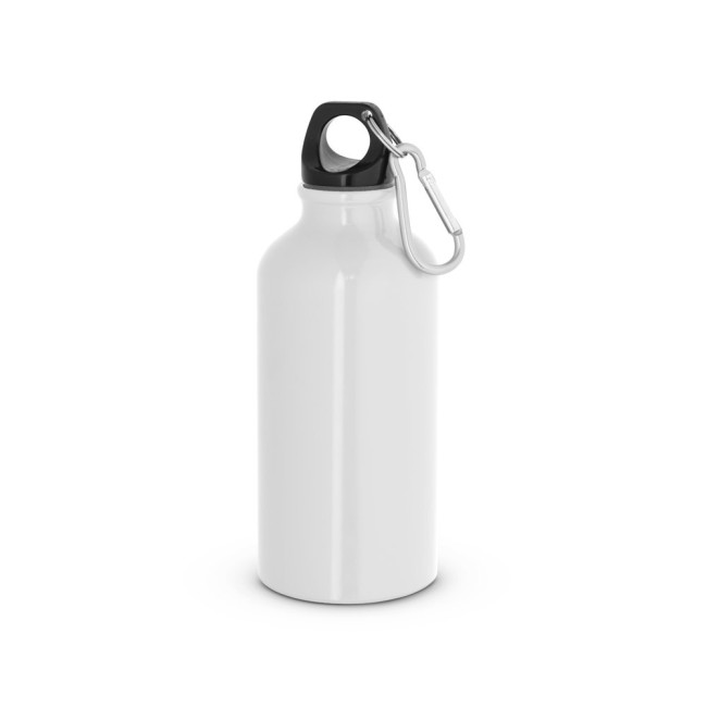 Garrafa esportiva em alumínio e acabamento brilhante com mosquetão 400ml H940297