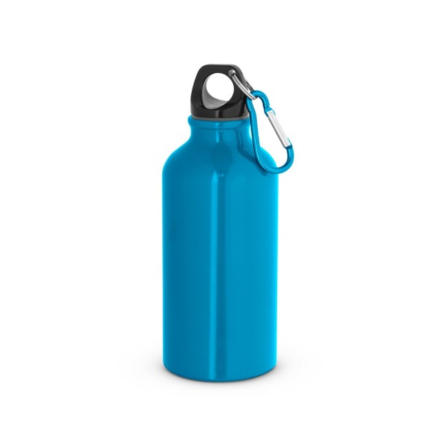 Garrafa esportiva em alumínio e acabamento brilhante com mosquetão 400ml H940297