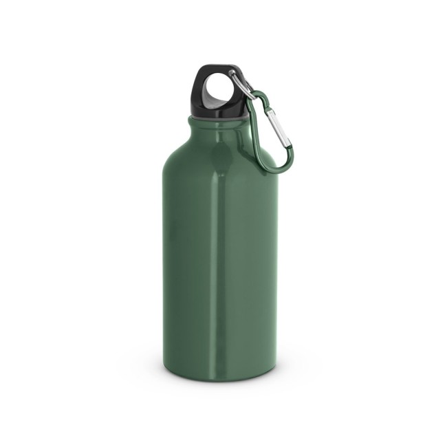 Garrafa esportiva em alumínio e acabamento brilhante com mosquetão 400ml H940297