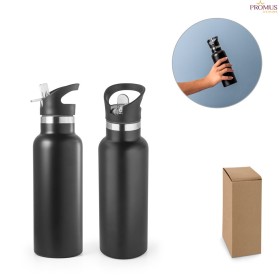 Garrafa Térmica em Aço Inox com Canudo Flip 570 mL Personalizada H940316