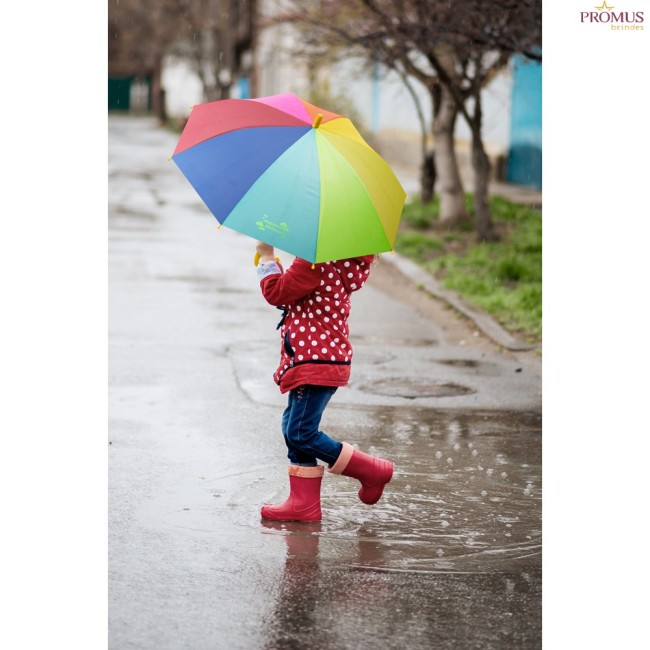Guarda-Chuva Infantil Colorido 19" em Poliéster 190T Personalizado H990168