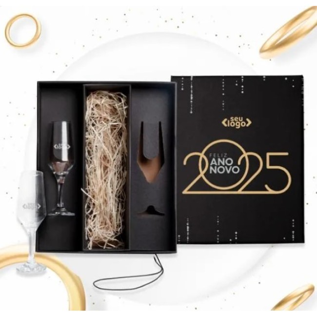 Jogo de Taças de Vidro p/ Champagne 186 ML 2 Pçs H3004