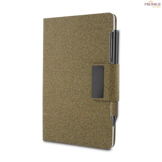 Kit Caderno em PU e Fibra de Café ou Chá Personalizado - H3329