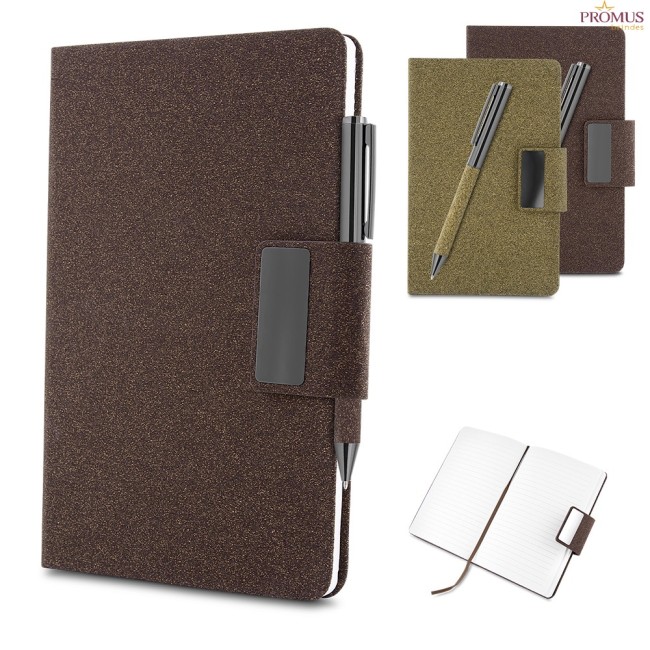Kit Caderno em PU e Fibra de Café Personalizado - H3324
