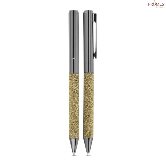 Kit Caderno em PU e Fibra de Café Personalizado - H3324