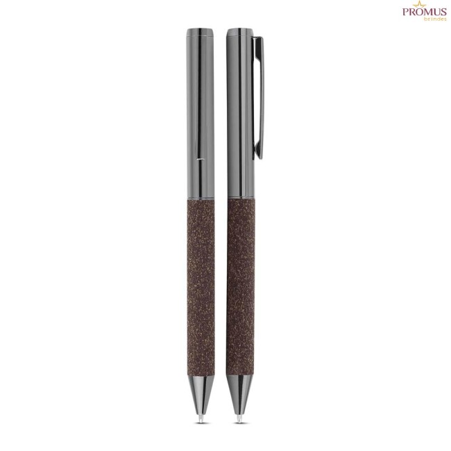 Kit Caderno em PU e Fibra de Café Personalizado - H3324