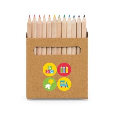 Kit com 12 Mini Lápis de Cor em Caixa de Cartão Para Personalizar H510747
