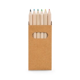 Kit com 6 Mini Lápis de Cor em Caixa de Cartão Para Personalizar H910750