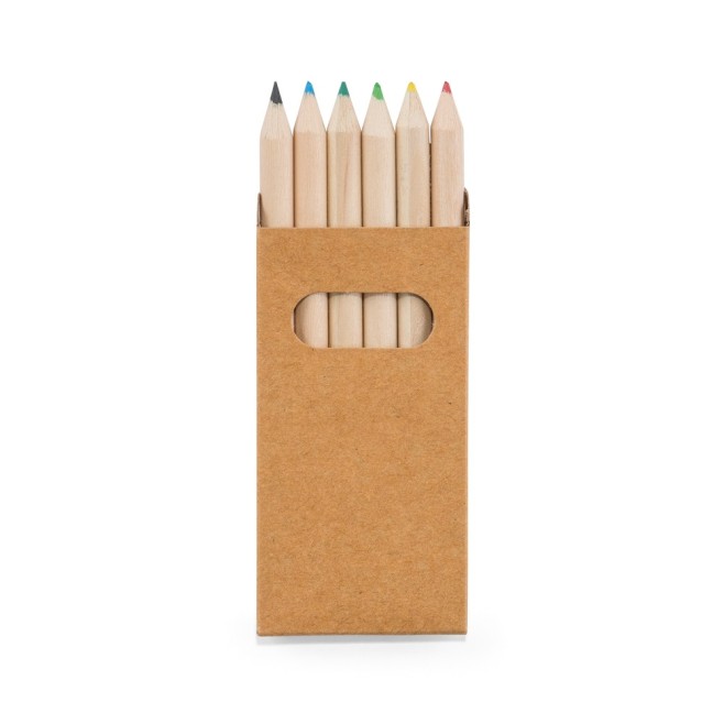 Kit com 6 Mini Lápis de Cor em Caixa de Cartão Para Personalizar H910750