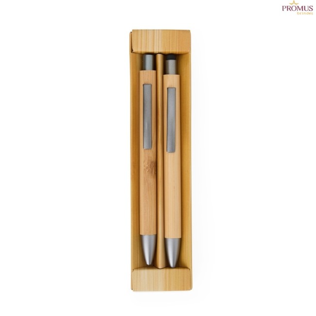 Kit Ecológico Caneta e Lapiseira Bambu - H3316