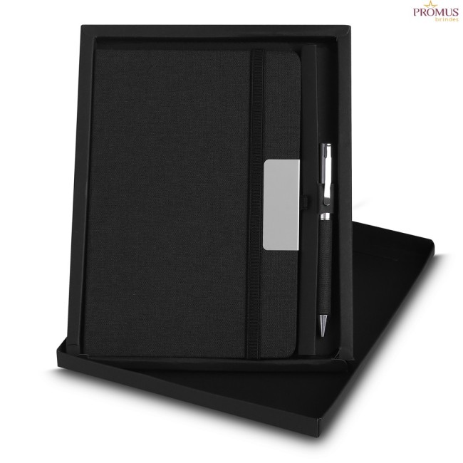 Kit Escritório A5 Capa em RPET e Caneta Metálica Personalizado - H2958