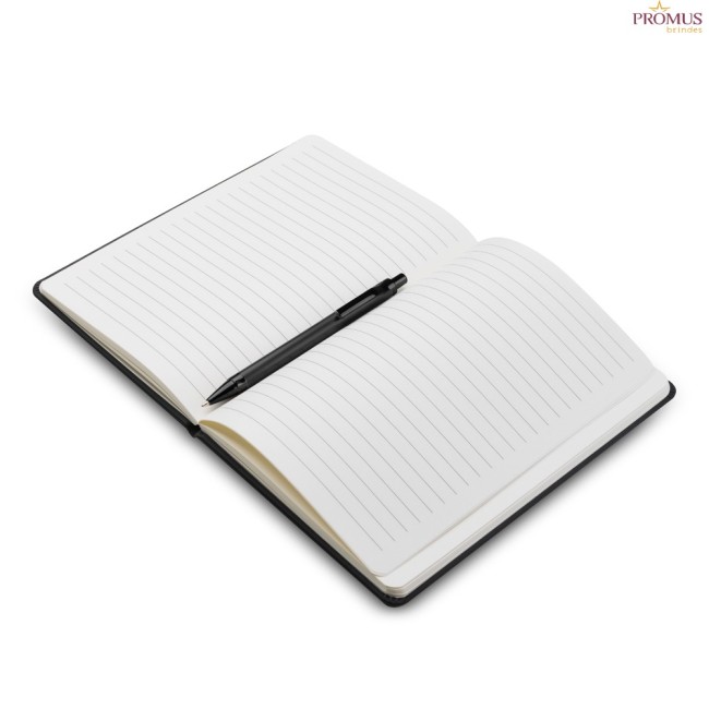 Kit Escritório A5 em PU e Caneta Metálica Personalizado - H3697