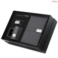 Kit Escritório Caderno, Caneca e Caneta Metálica Personalizado - H3940