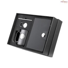 Kit Escritório Caderno, Caneca e Caneta Metálica Personalizado - H3941