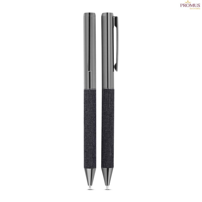 Kit Escritório Caderno, garrafa e Caneta Metálica Personalizado - H3328