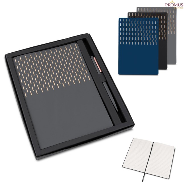 Kit Escritório Capa em PU e Caneta Metálica Personalizado - H3323