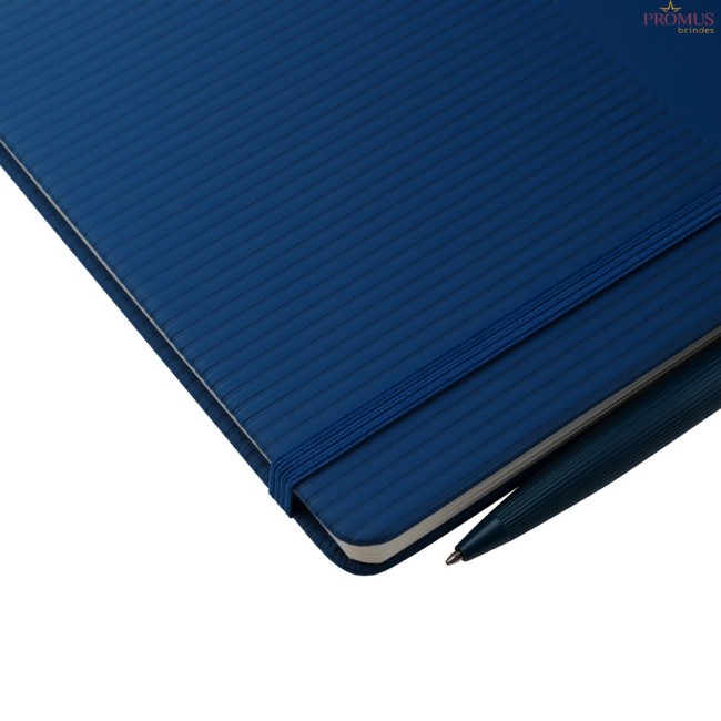 Kit Escritório Contendo, Caderno A5 Com Elástico e Caneta Metálica Personalizado - H3955