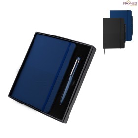 Kit Escritório Contendo, Caderno A5 Com Elástico e Caneta Metálica Personalizado - H3955