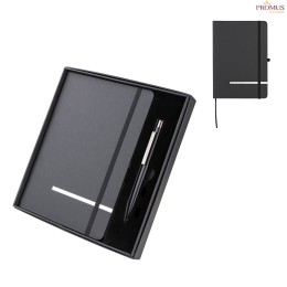 Kit Escritório Tamanho A5 com Capa Dura e Caneta Metal Personalizado - H3968
