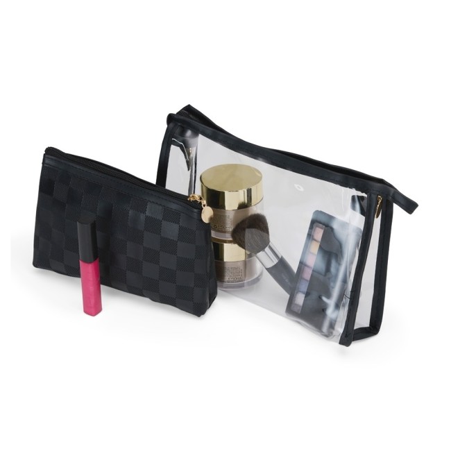Kit nécessaire duas peças em PU e PVC H3057
