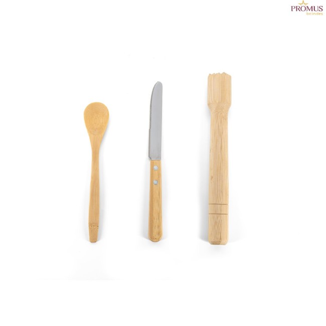 Kit para Caipirinha 5 Peças em Bambu e Vidro Personalizado H940435